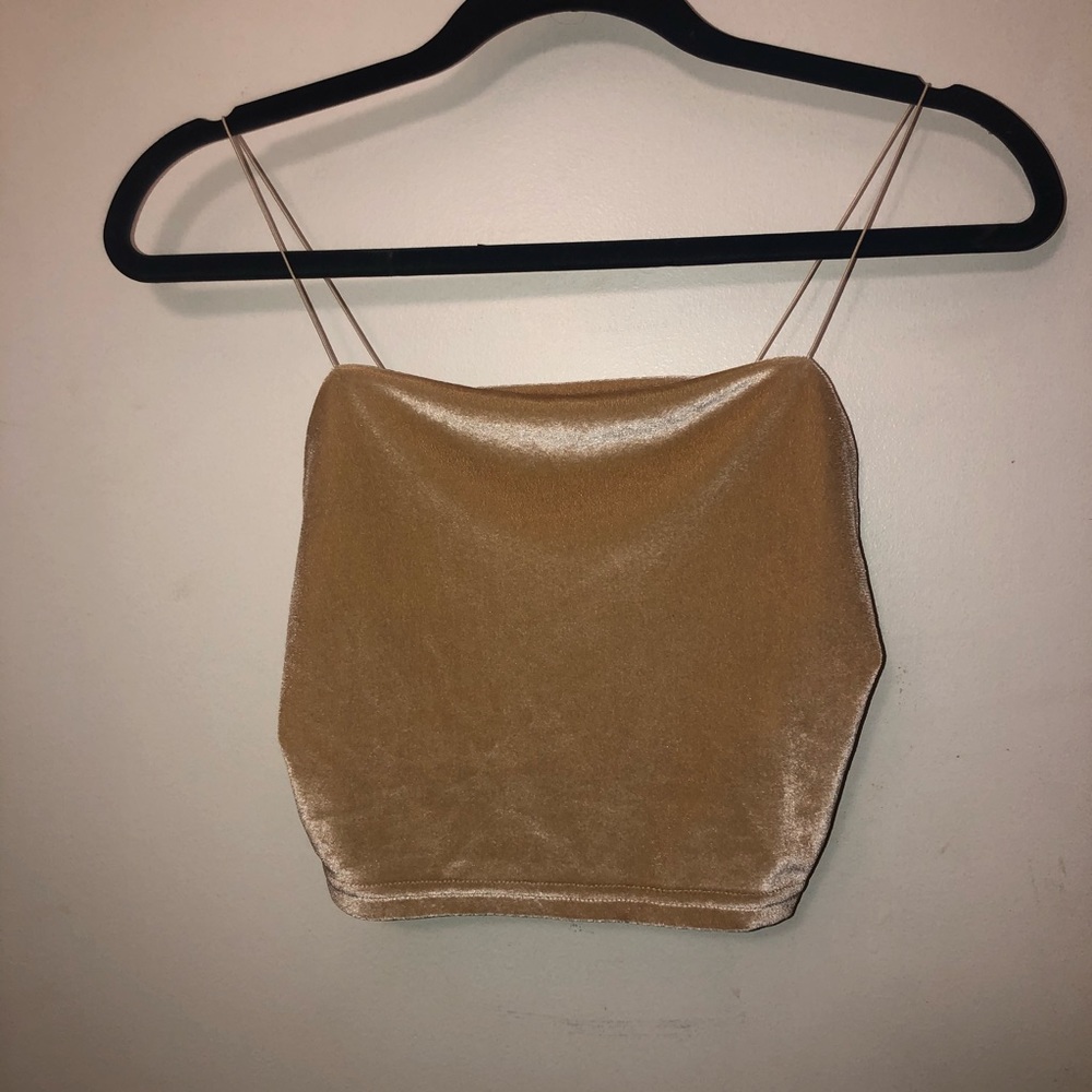 Nude Velvet Cropped Cami